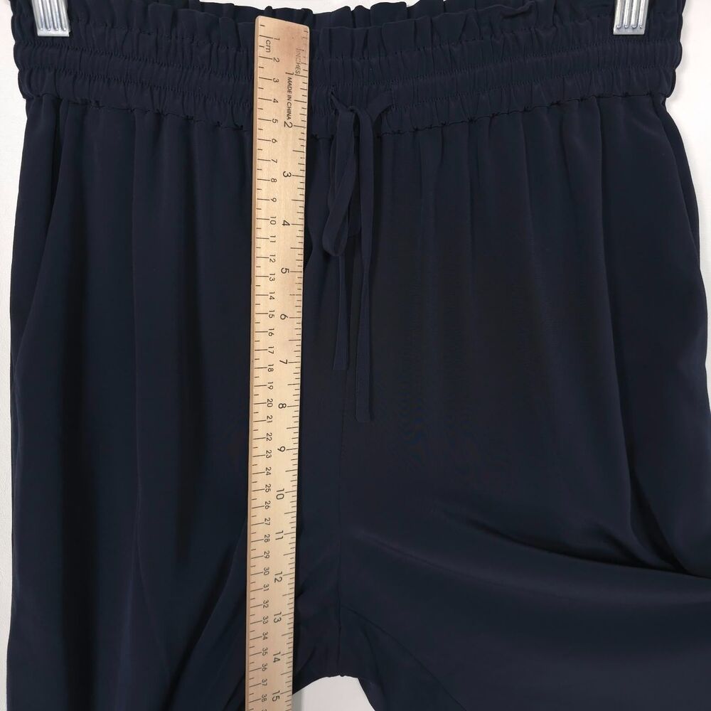 CO COLLECTION Women's Pants SMALL Wide Leg Navy Elastic Waist FABRIC JAPANESE - Picture 4 of 11